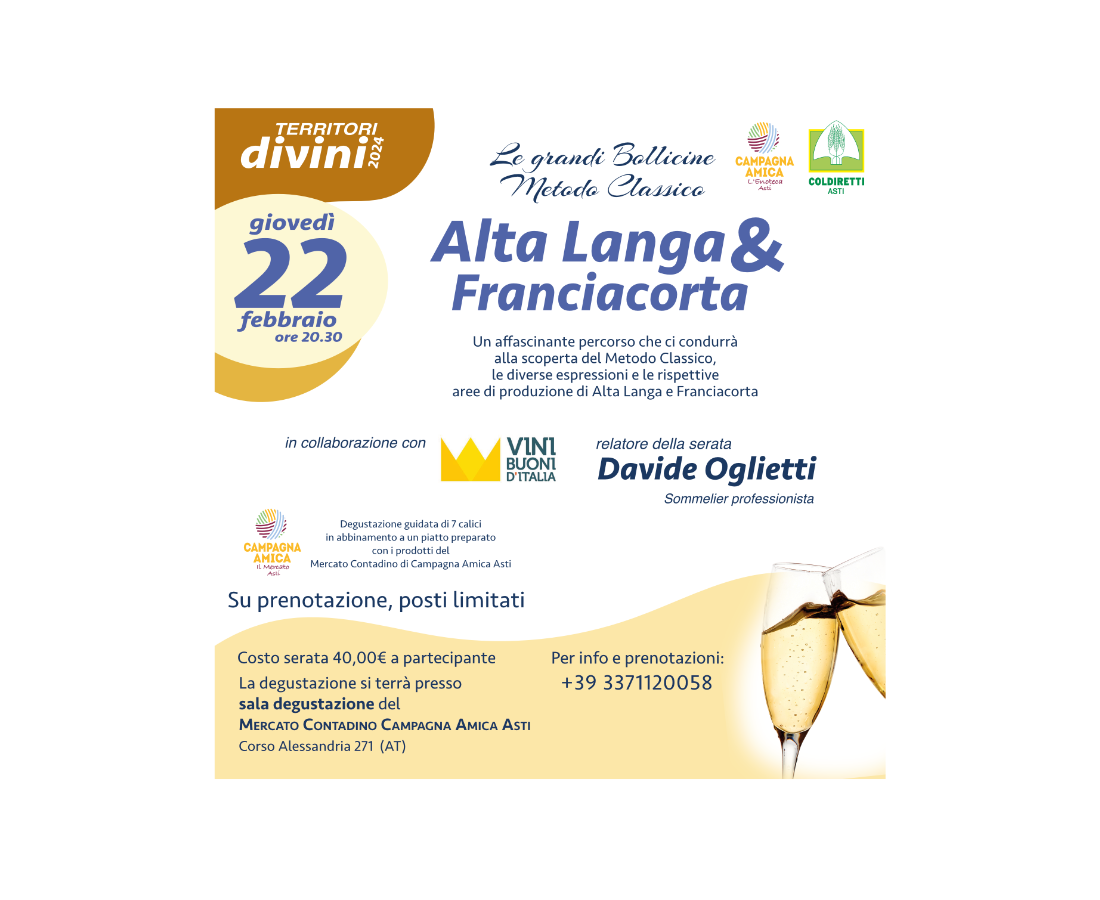 ALTA LANGA e FRANCIACORTA - Le grandi bollicine Metodo Classico ALTA LANGA e FRANCIACORTA - Le grandi bollicine Metodo Classico