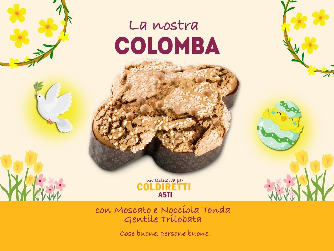 COLOMBA ARTIGIANALE con glassa di nocciola e moscato COLOMBA ARTIGIANALE con glassa di nocciola e moscato